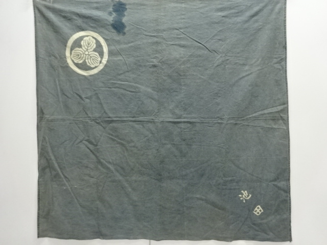 JAPANESE KIMONO / ANTIQUE FUROSHIKI / COTTON FAMILY CREST